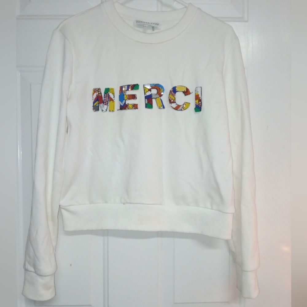 🦄 Endless Rose Oversized Cream Sweatshirt with Colorful Design 23" Pit Stretche